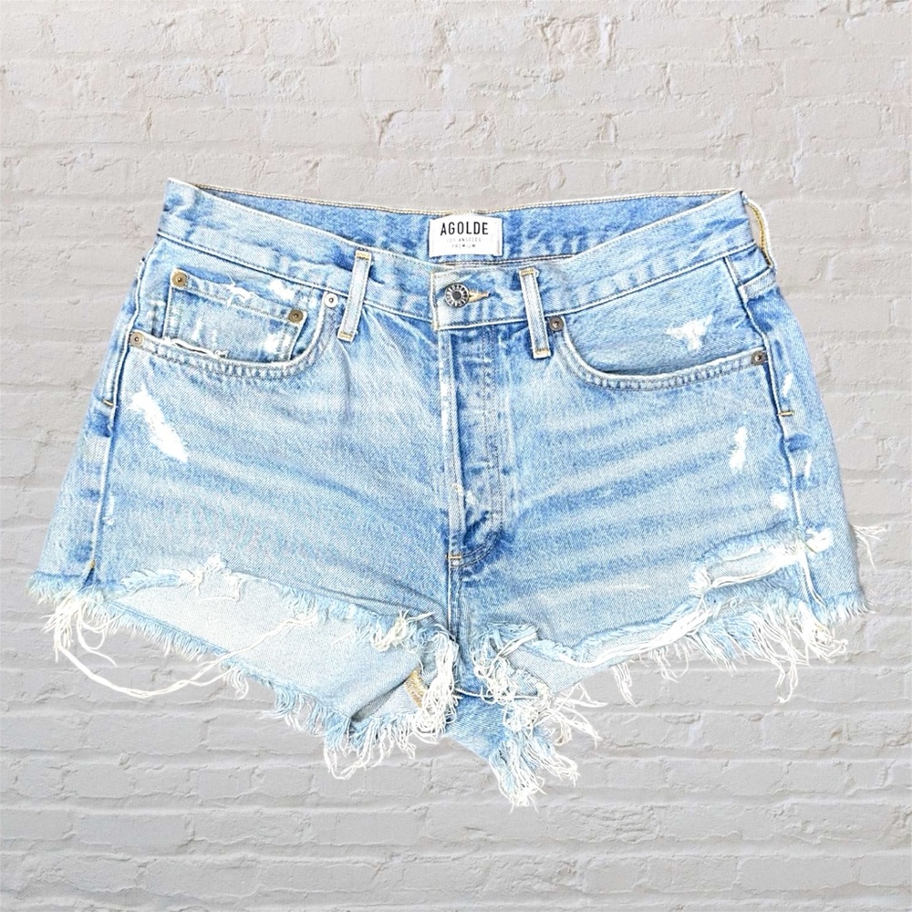 AGOLDE High-Waisted Denim Shorts